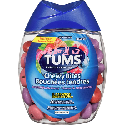 包邮加拿大TUMS Antacid强效抗胃酸钙咀嚼片孕妇老人混合浆果60粒
