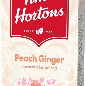 包邮加拿大Tim Hortons桃姜Peach Ginger花草茶40克*2盒多种口味