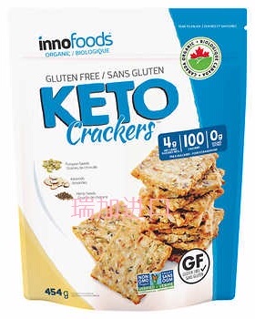 包邮加拿大INNOFOODS生酮薄脆饼454克低碳水化合物南瓜籽杏仁火麻