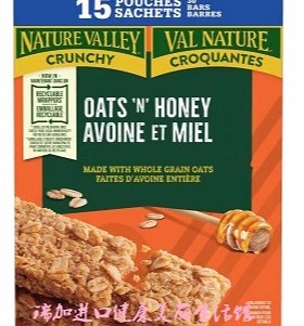 加拿大Nature valley crunchy高纤松脆谷物能量棒燕麦蜂蜜味690G