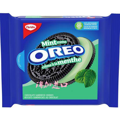 包邮加拿大Christie OREO MINT奥利奥薄荷奶油夹心曲奇饼261G*3包