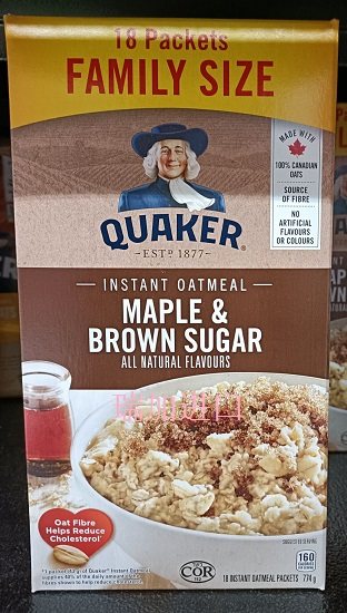 包邮加拿大QUAKER桂格快熟纯燕麦片枫糖红糖冲饮粗粮774G