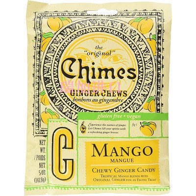 新品包邮加拿大Chimes Mango Ginge芒果姜咀嚼软糖141克*2包多种