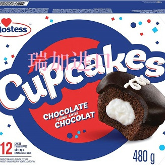 新品包邮加拿大Hostess Chocolate巧克力纸杯蛋糕480克12只