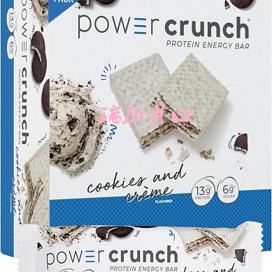 包邮加拿大Power Crunch乳清蛋白能量棒奶油曲奇味480g12只多口味