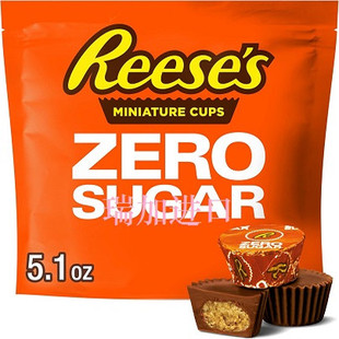 包邮加拿大Reese's里斯迷你无糖无阿巴斯甜花生牛奶巧克力杯144克