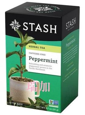 新品特价包邮加拿大Stash Peppermint薄荷花草茶无咖啡因20克*2盒