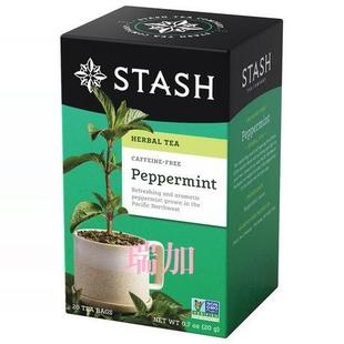 新品特价包邮加拿大Stash Peppermint薄荷花草茶无咖啡因20克*2盒