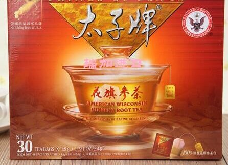 包邮加拿大购太子牌非速溶原枝花旗参/西洋参茶30茶包54g多种选择