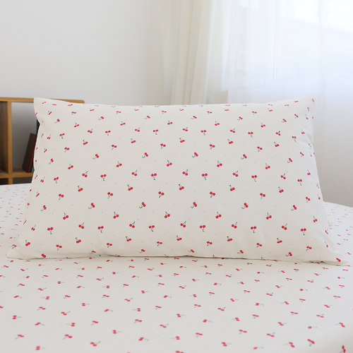 唐朝一只鱼纯棉小樱桃单人枕套