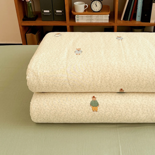 花枝熊双层纱全棉被套纯棉被罩单双人150×200×230褥套加大定制