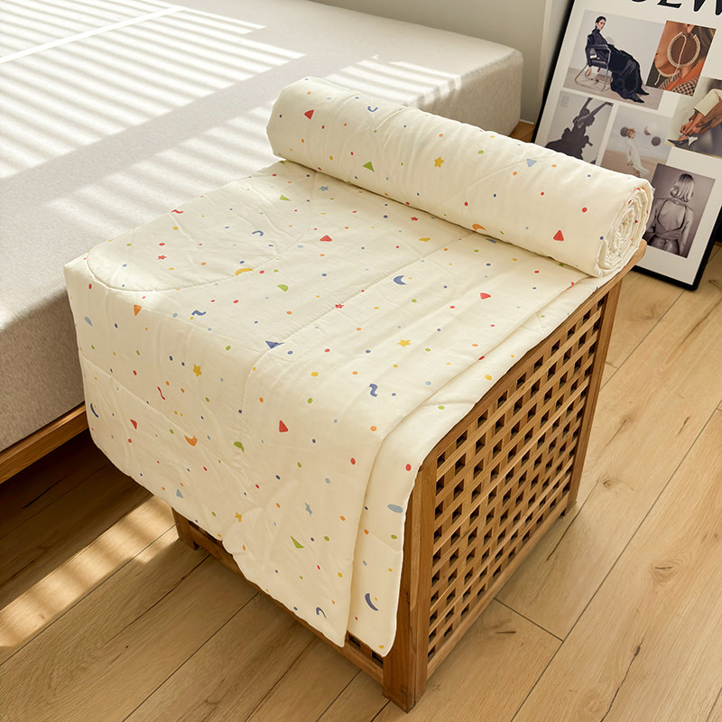 A类双层纱月梦星辰薄被子空调被单人夏被凉感亲肤三4件套2024新款,床上用品,化纤被,淘宝优惠券,粉丝福利购,淘宝优惠卷