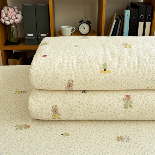 花花小熊兔全棉被套单件150x200x230cm加大双人纯棉被罩单人定制