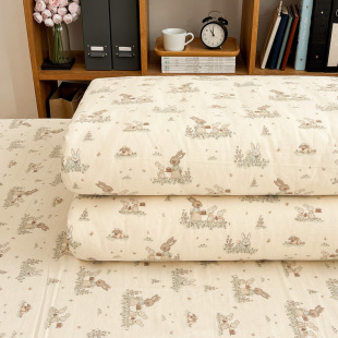 萌兔识趣纯棉被套单件被罩全棉卡通加大可定制150×200×230亲肤