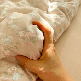 全棉双层纱可可茶碎花单件床单床笠纯棉学生宿舍被单可配三四件套
