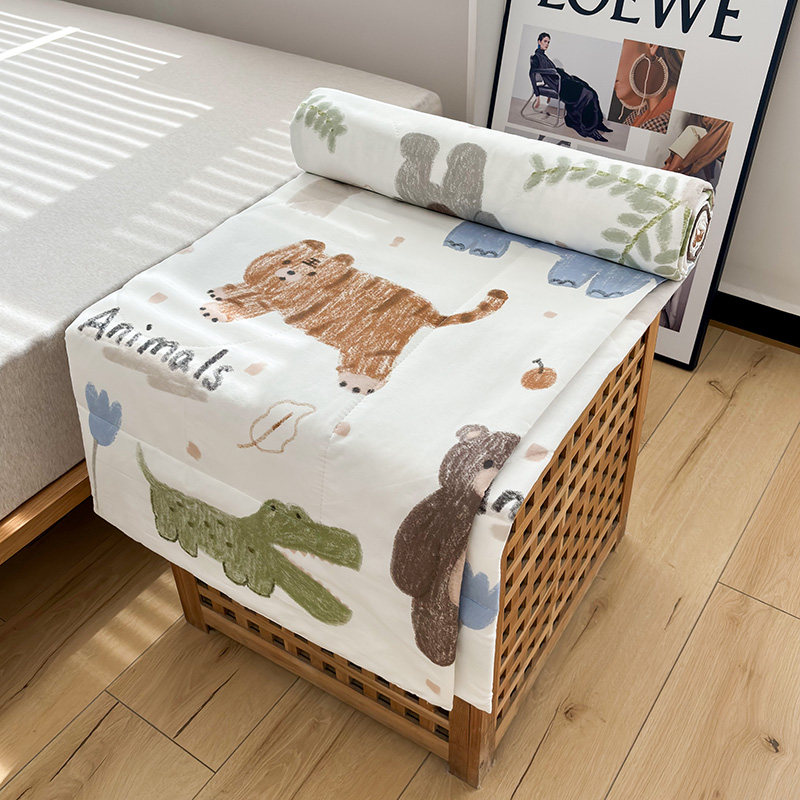 动物园全棉夏被空调被夏凉被纯棉夏单人学生薄被子被芯儿童可机洗,床上用品,化纤被,淘宝优惠券,粉丝福利购,淘宝优惠卷