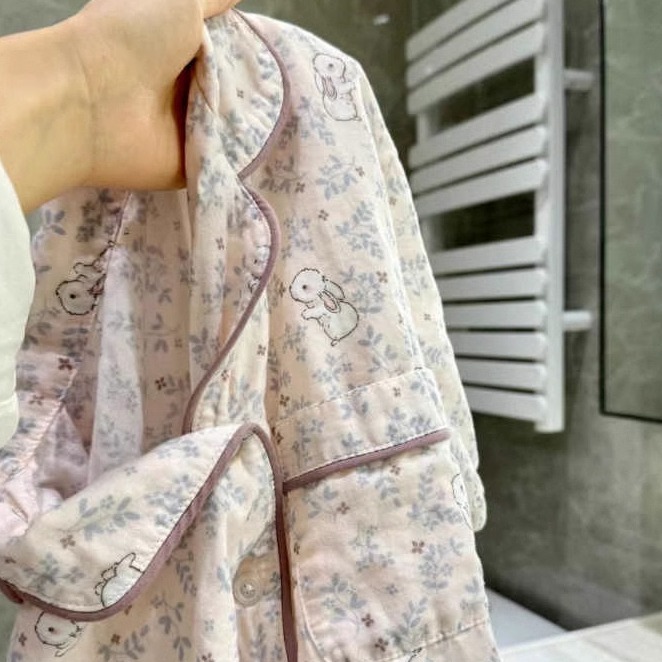 唐朝一只鱼双层纱小兔薇拉家居服