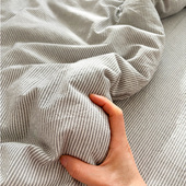 水洗棉灰密条床单单件纯棉全棉简约风学生宿舍被单可搭配三四件套