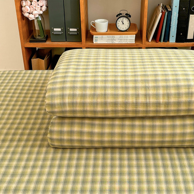 唐朝一只鱼水洗棉云岫兰绿被套