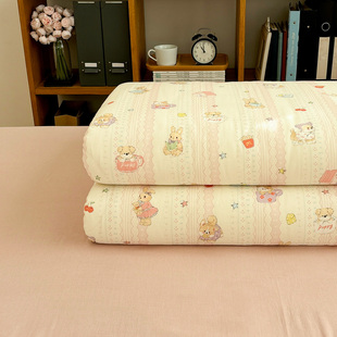 A类双层纱奶萌兔卡通被套单件150x200x230cm学生宿舍单双人被罩