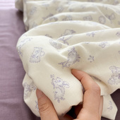 a类床上用品双层纱奶乎乎全棉四件套学生宿舍被套3件套床单床笠款