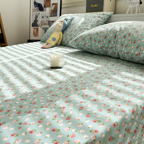 唐朝一只鱼加厚老粗布浅语床单