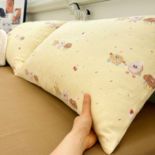 双层纱曲奇饼干仔纯棉枕套一对装 30×50可爱全棉儿童小枕头套单只