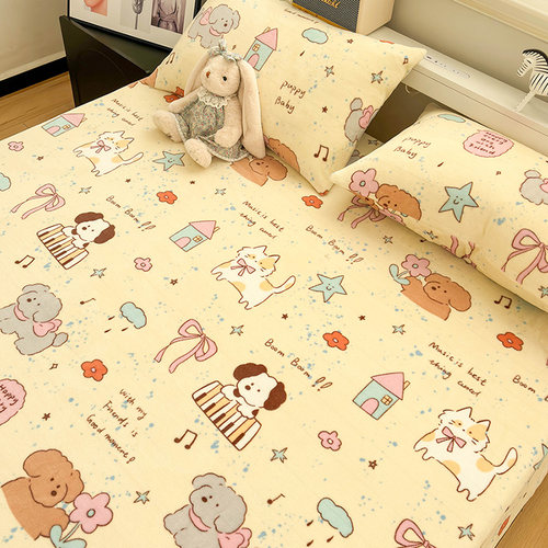 唐朝一只鱼牛奶绒猫狗日记床单