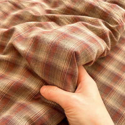 唐朝一只鱼水洗棉云岫红咖床单