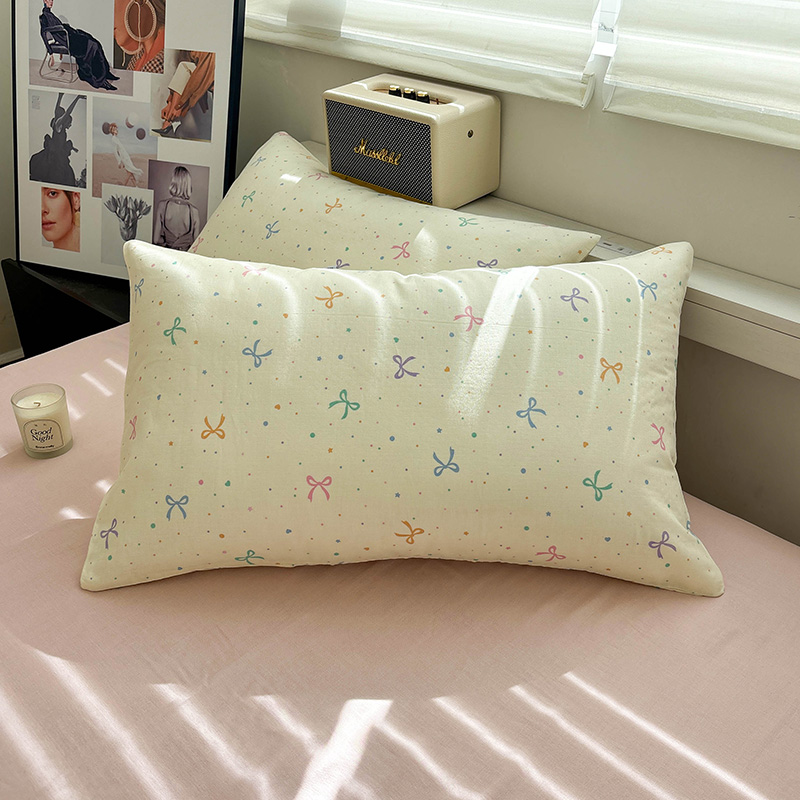 唐朝一只鱼双层纱彩色蝴蝶结枕套