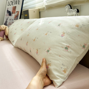 双层纱芭蕾兔全棉卡通48×74枕套一对装 可爱儿童30×50枕芯枕头套
