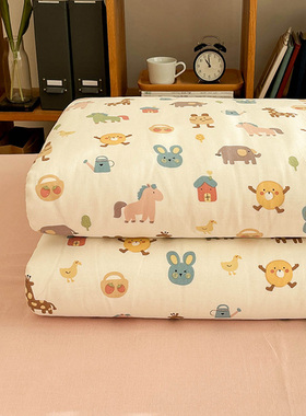 A类全棉双层纱小马驹单件被套卡通款纯棉纱布1.5m2.0米单双人被罩
