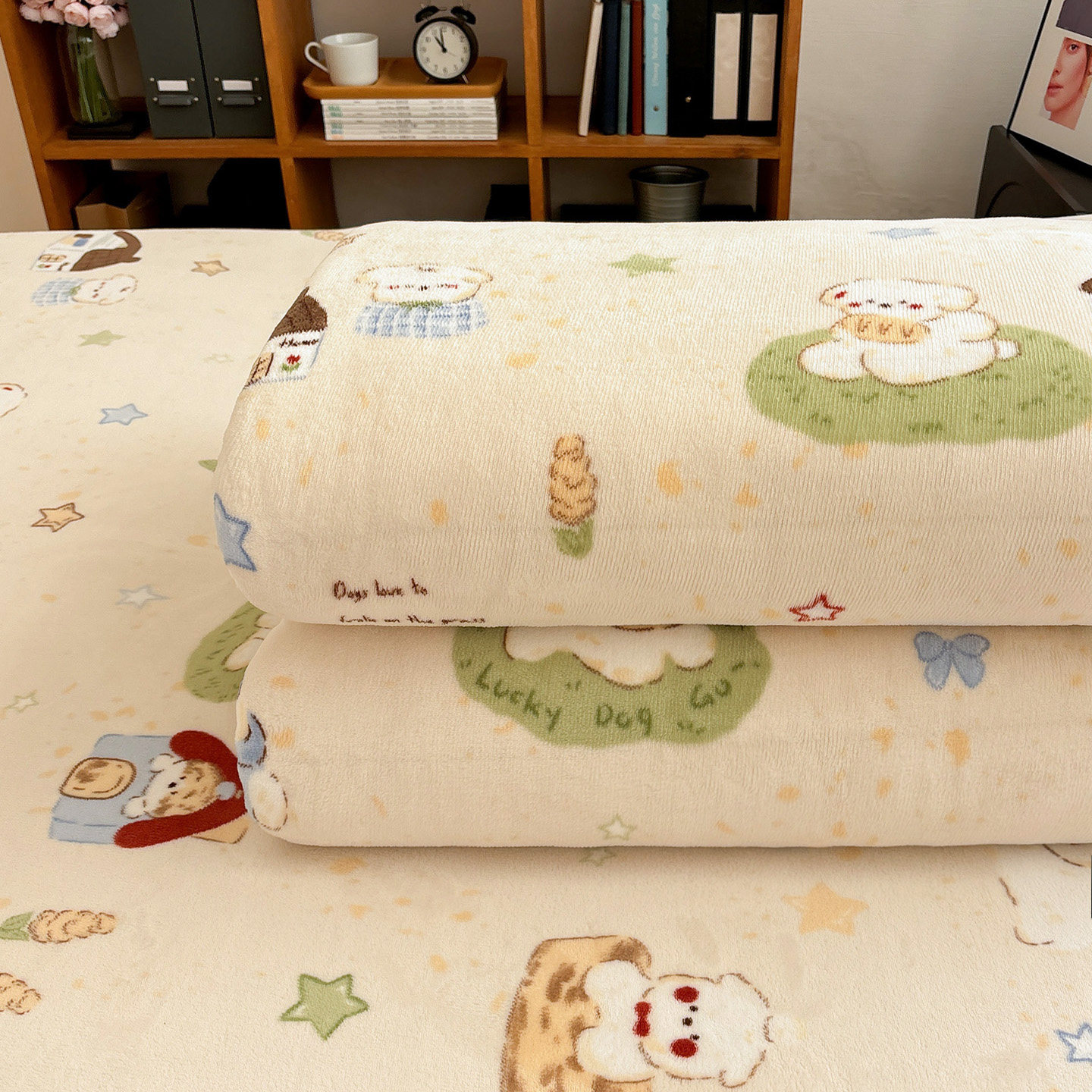 牛奶绒房子小狗卡通被套单件150x200珊瑚绒保暖加大双人被罩定制,床上用品,被套,淘宝优惠券,粉丝福利购,淘宝优惠卷