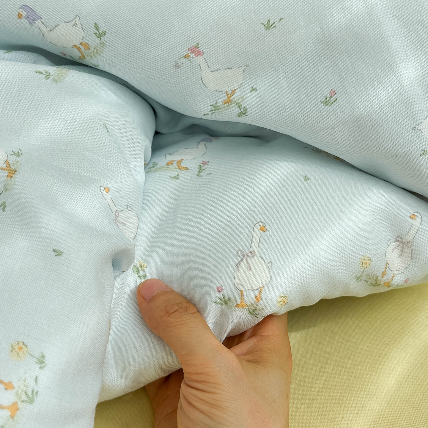 唐朝一只鱼双层纱田园鸭床单