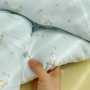 全棉双层纱田园鸭卡通单件床单床笠纯棉学生宿舍被单可配三四件套