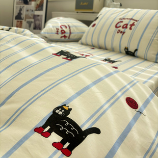 小猫国度夏季 新款 纯棉床单单件100全棉斜纹棉被单床笠可配3四件套