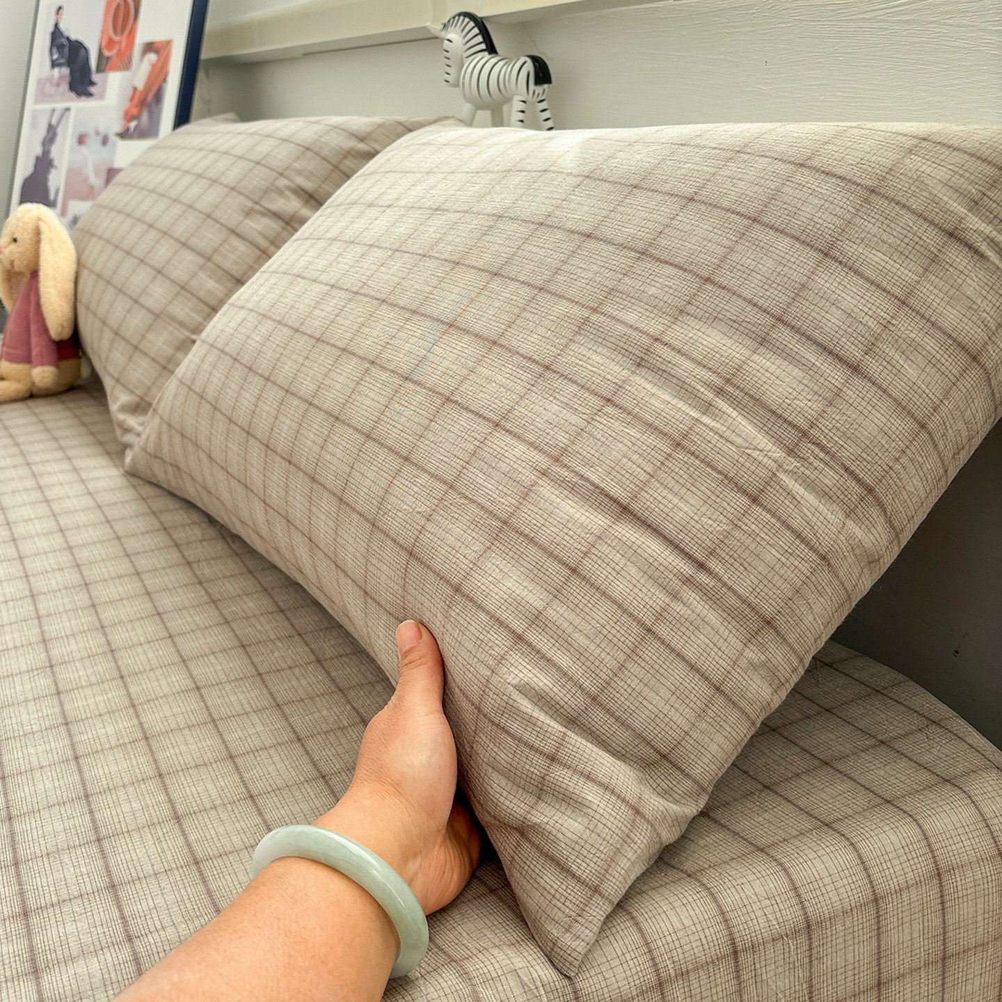 低调灰水洗棉全棉枕套单个48x74宿舍复古风纯棉枕头套一对装四季,床上用品,枕套,淘宝优惠券,粉丝福利购,淘宝优惠卷