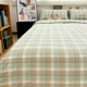 水洗棉绿格子床上四件套床单被套罩宿舍3件套床品100全棉纯棉新款