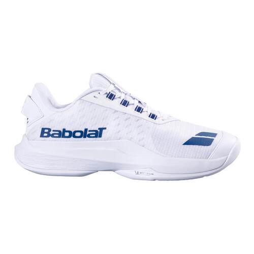 海外代购BABOLAT/百保力男士网球鞋耐磨大底防滑支撑白色深蓝色