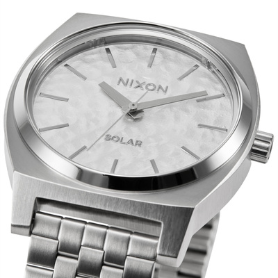 代购Nixon Time Teller尼克松手表男女表雪银色钢带太阳能腕表