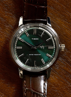 天美时Todd Snyder x Timex联名款橄榄绿Marlin自动机械手表男表