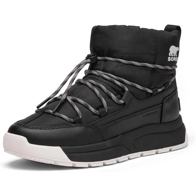 代购SOREL女士雪地靴保暖防水防滑软底黑色系带高帮冬季雪地女靴