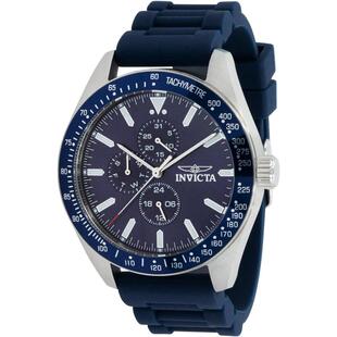 代购Invicta男士腕表计时夜光日期测速硅胶防水钢壳蓝盘商务运动