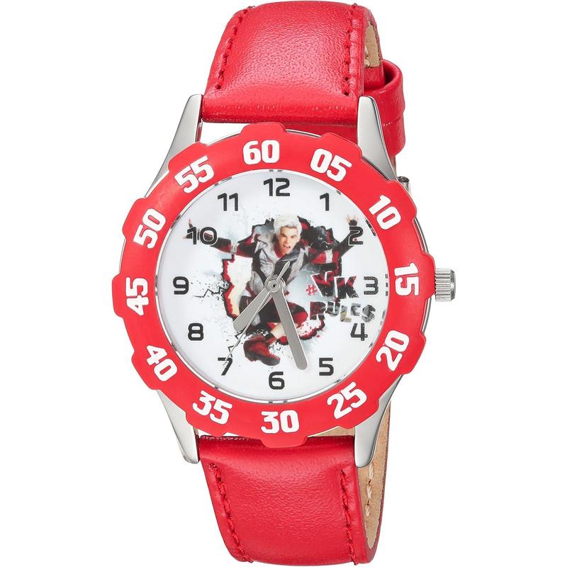 代购Disney迪士尼男士腕表计时夜光防刮精准红色皮带钢壳防水