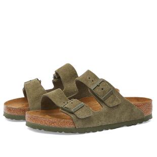 正品 Birkenstock Arizona勃肯男士 代购 时尚 休闲双扣厚底软木拖鞋