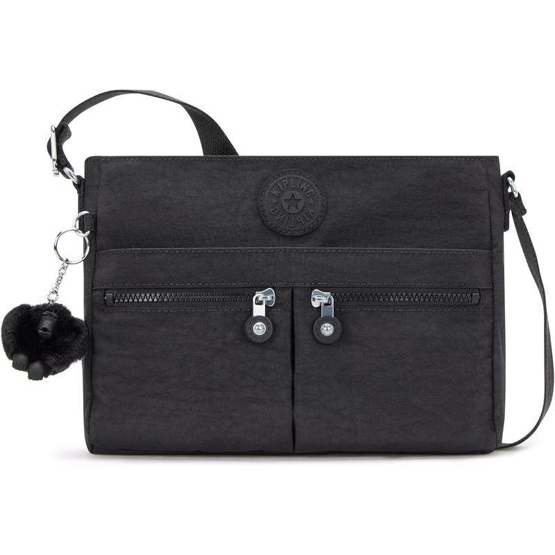 代购Kipling女士单肩包多口袋设计拉链收纳可调节肩带易清洁黑色