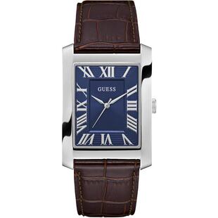 代购 腕表计时夜光日期指针金属皮带方形防水商务休闲 GUESS男士