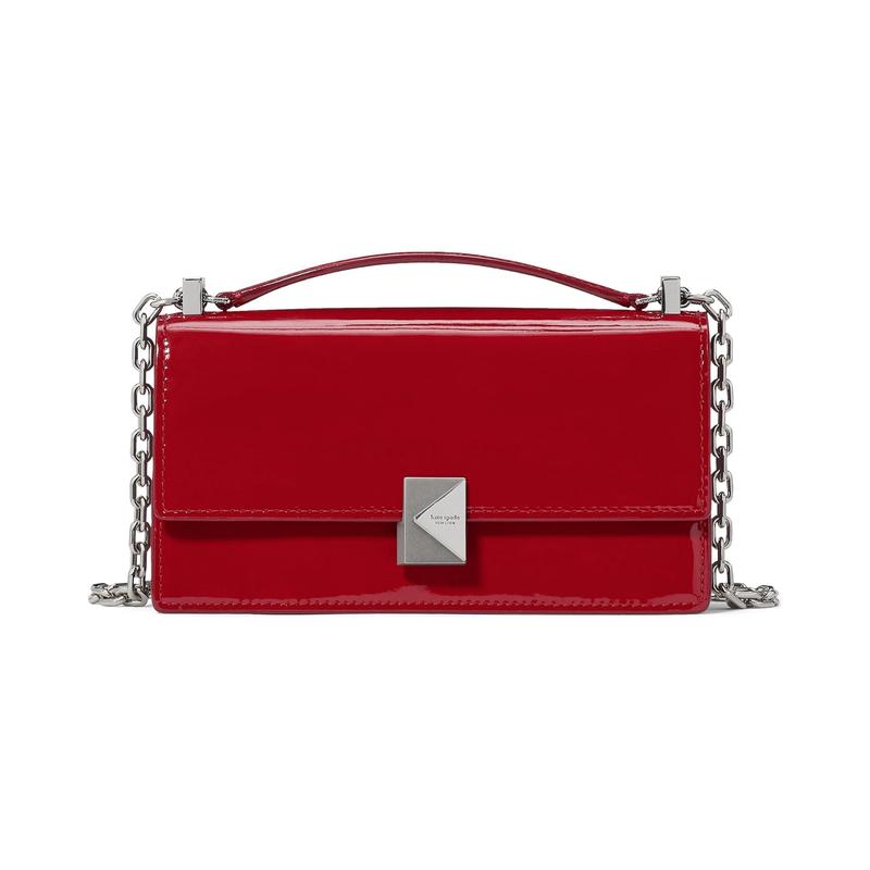 海外代购kate spade NEW YORK女士单肩包迷你手提漆皮链条复古风