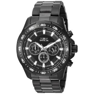 代购Invicta男士腕表计时夜光测速日期金属钢带黑色防水运动休闲