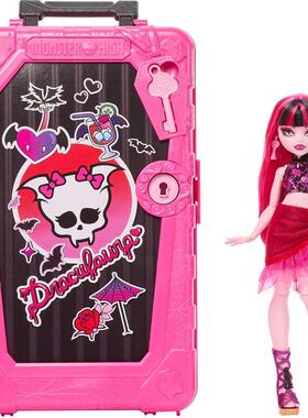 代购Monster High玩偶拼装益智塑料可动旅行展示套装正版奇幻